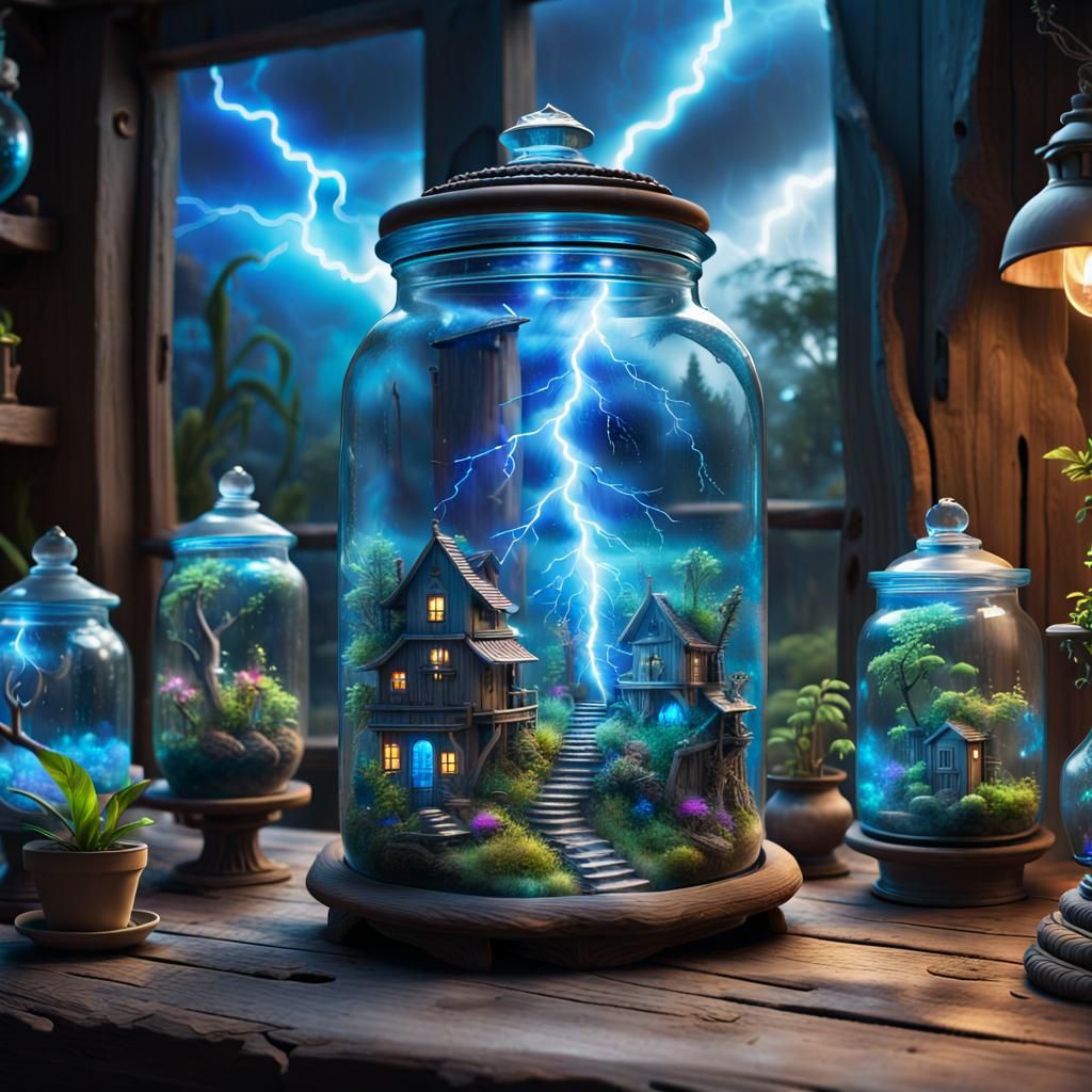 Enchanted Terrarium in Magical Realism Style