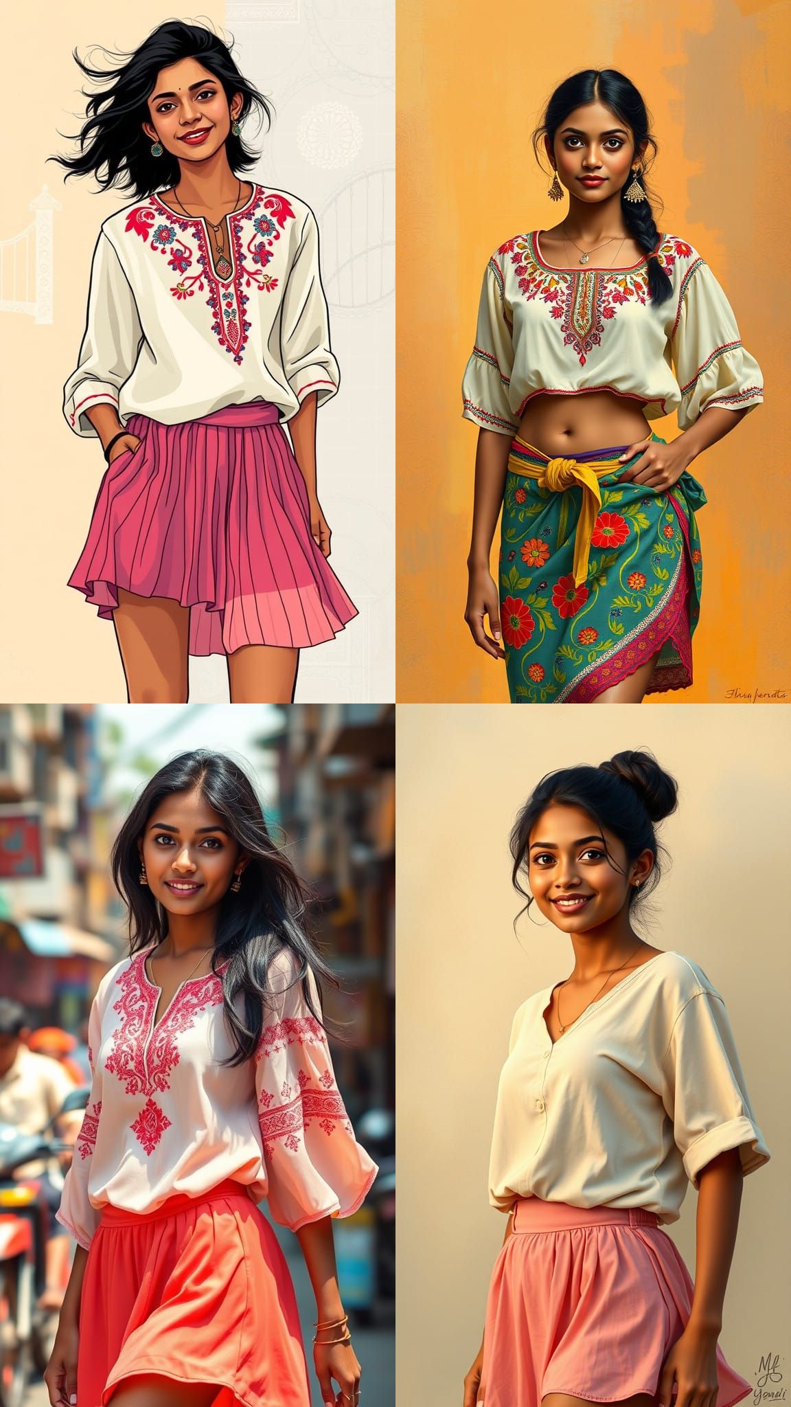 Playful Bengali Woman in Mini Skirt