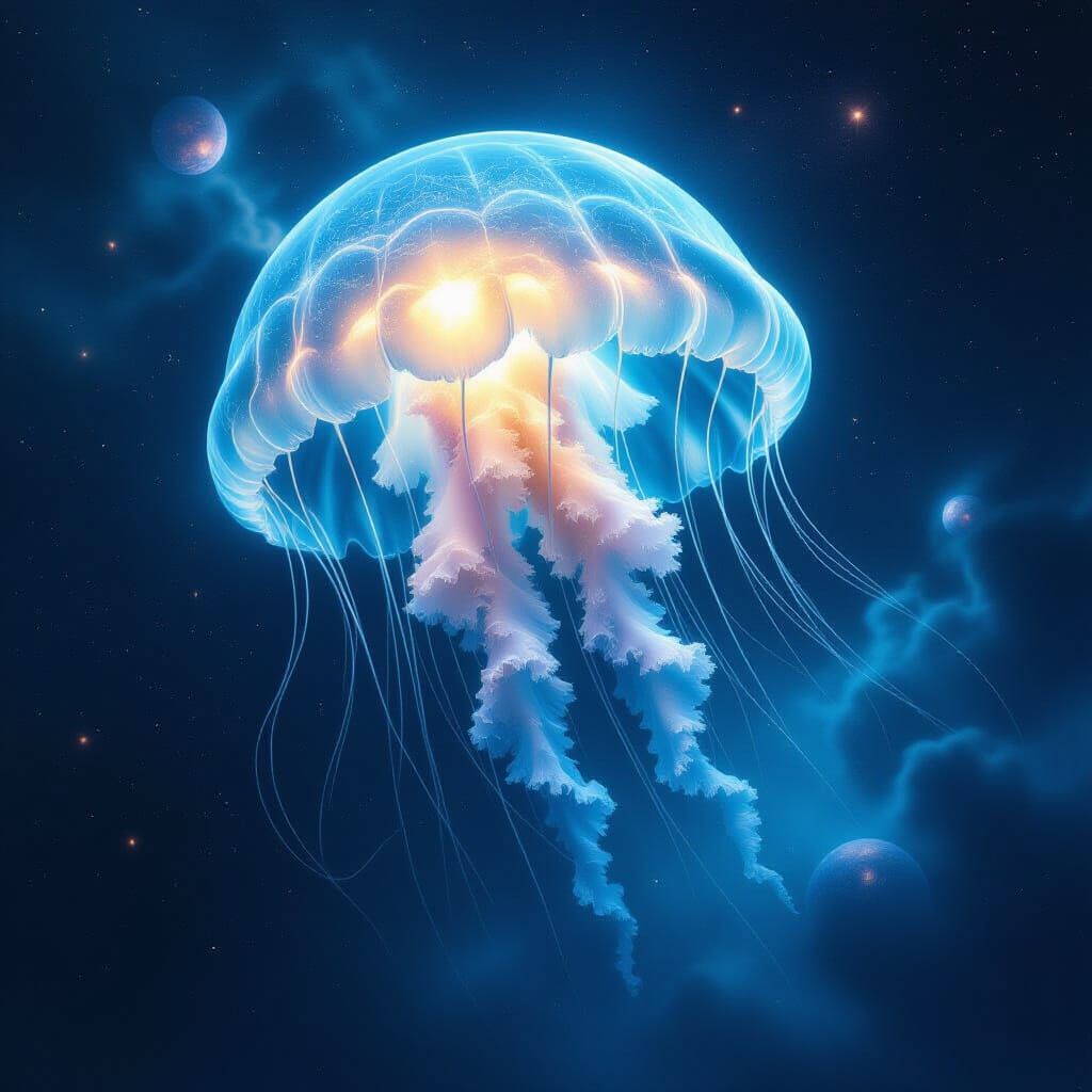 Cosmic Jellyfish Drifting Through Galaxy Nebulae