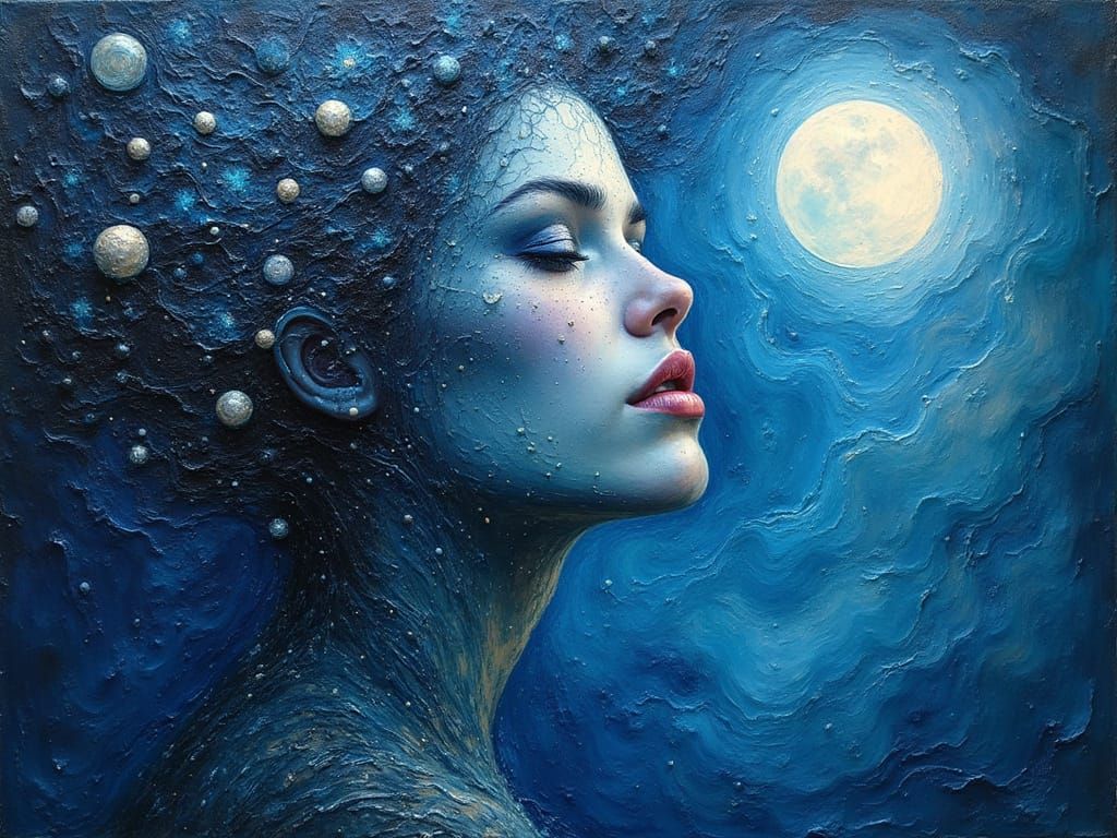 Surreal Dream Weaver Portrait in Impasto Style