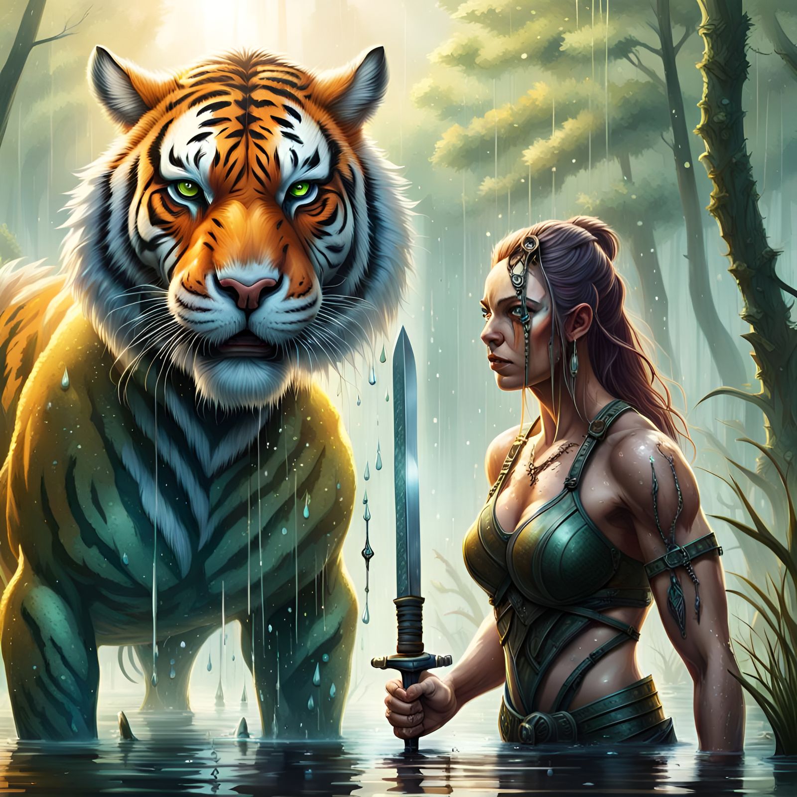 Tiger & Bodybuilding in a Swamp By My.