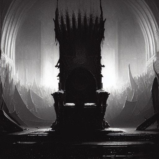 Eerie Empty Throne in Gothic Horror Style
