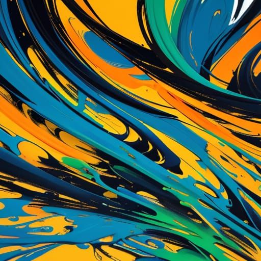 Abstract Book Cover Art with Swirling Colors and Large Typog...