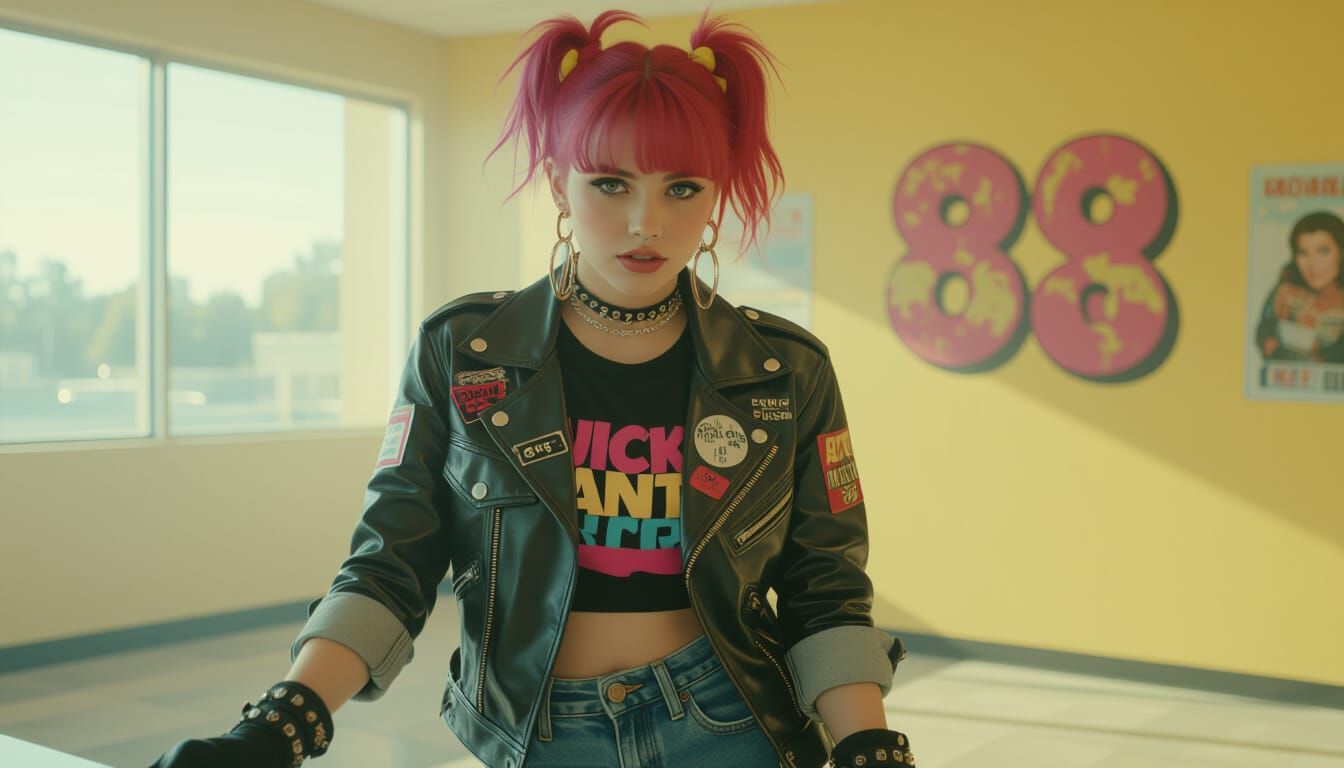 80s Punk Girl with Dream Pop Aesthetic