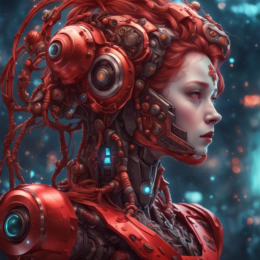 Cyberpunk Android Goddess of Space and Time