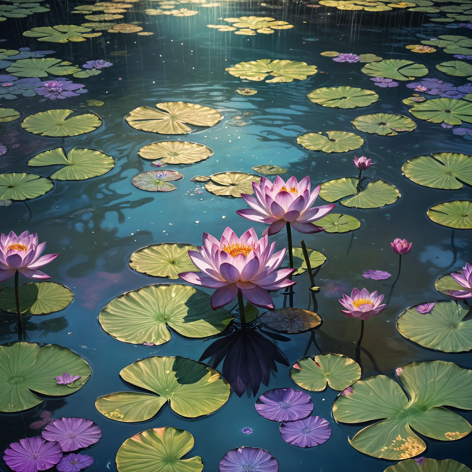 Detailed Lotus Flower Fantasy Concept Art