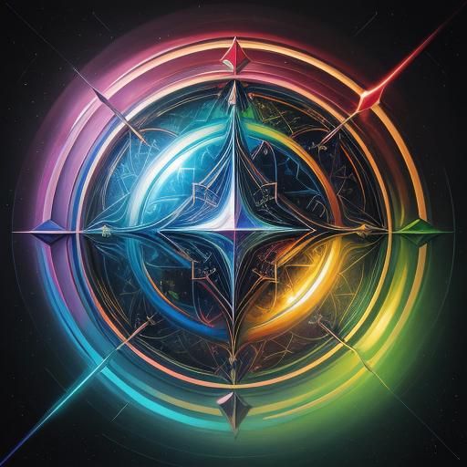 Radiant Light Circles in Geometric Art Deco Style