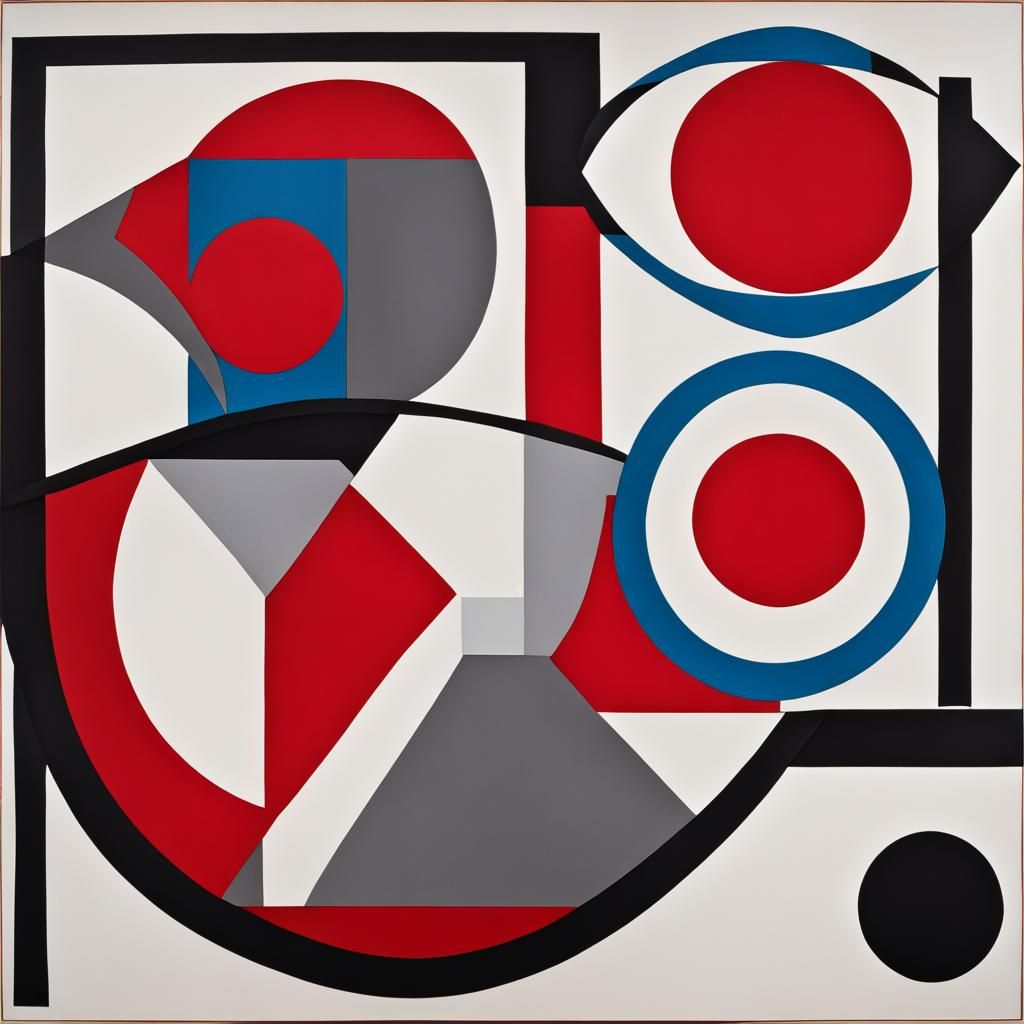 Geometric Abstract Pattern with Bold Shapes and Cutouts