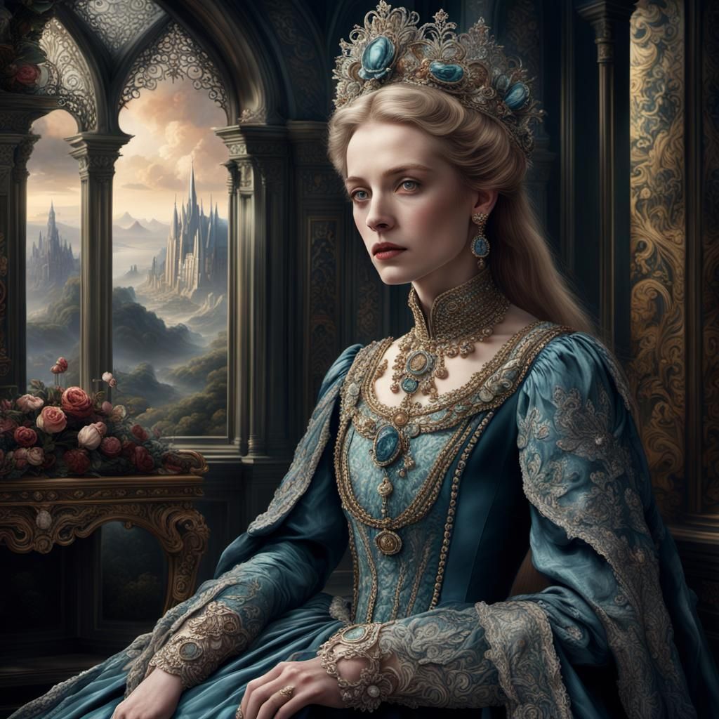 Ethereal Elegance: Lady Elisabeth Dane Digital Painting