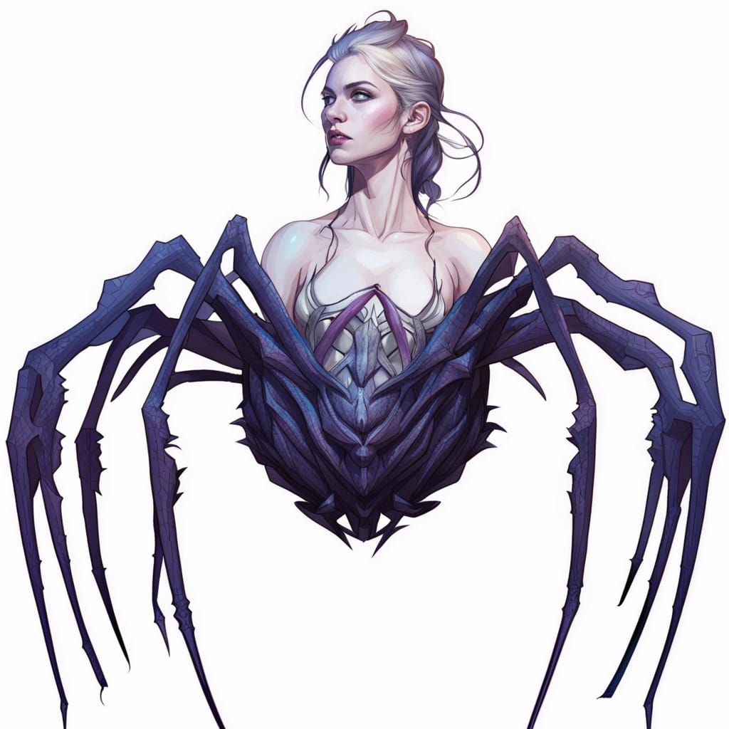Spider-Woman Hybrid in Dark Fantasy Style