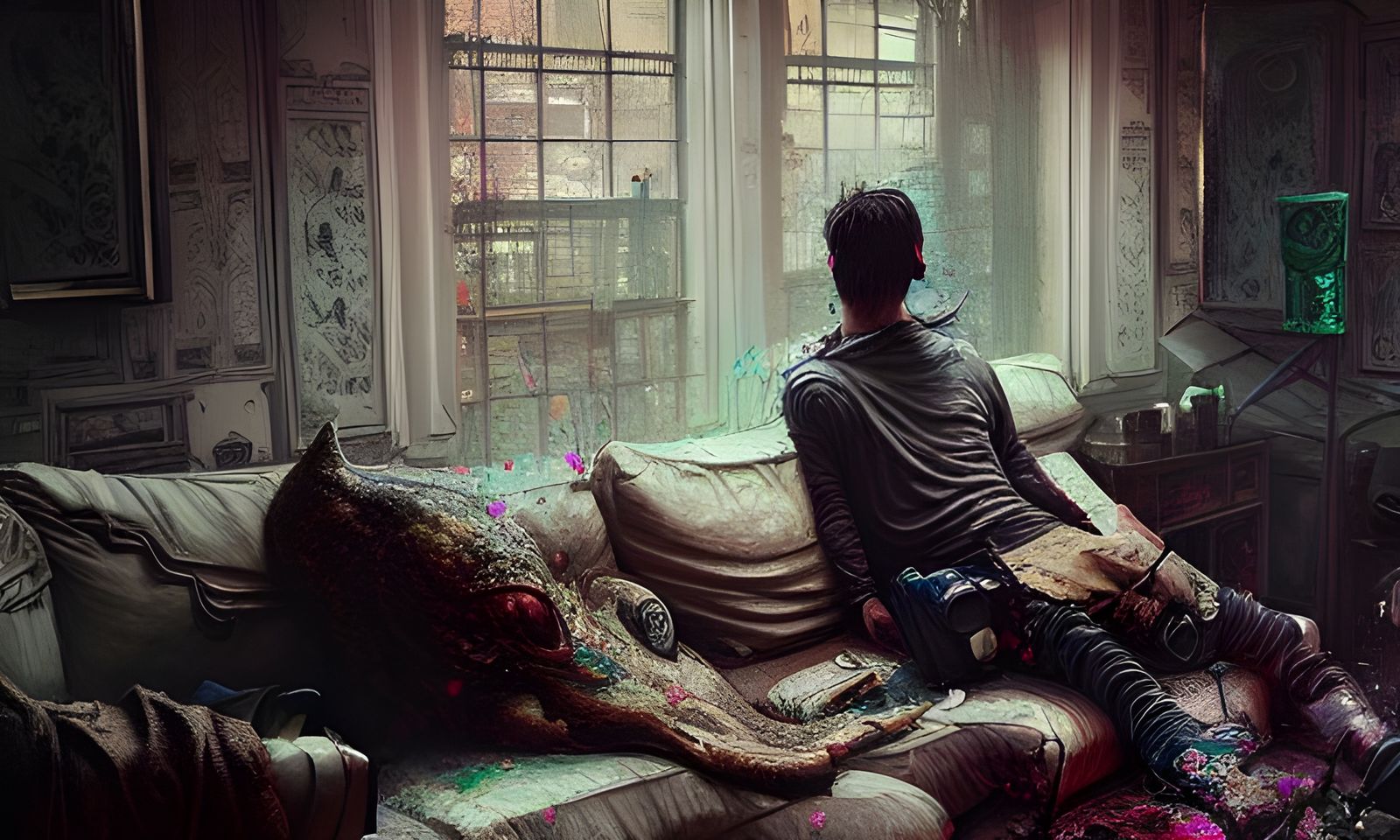 Detailed Digital Painting of a Hangover Concept