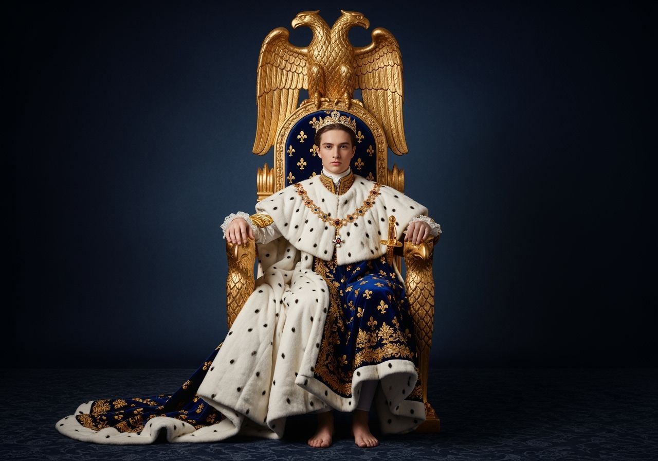 French Emperor on Eagle Throne in Rococo Style