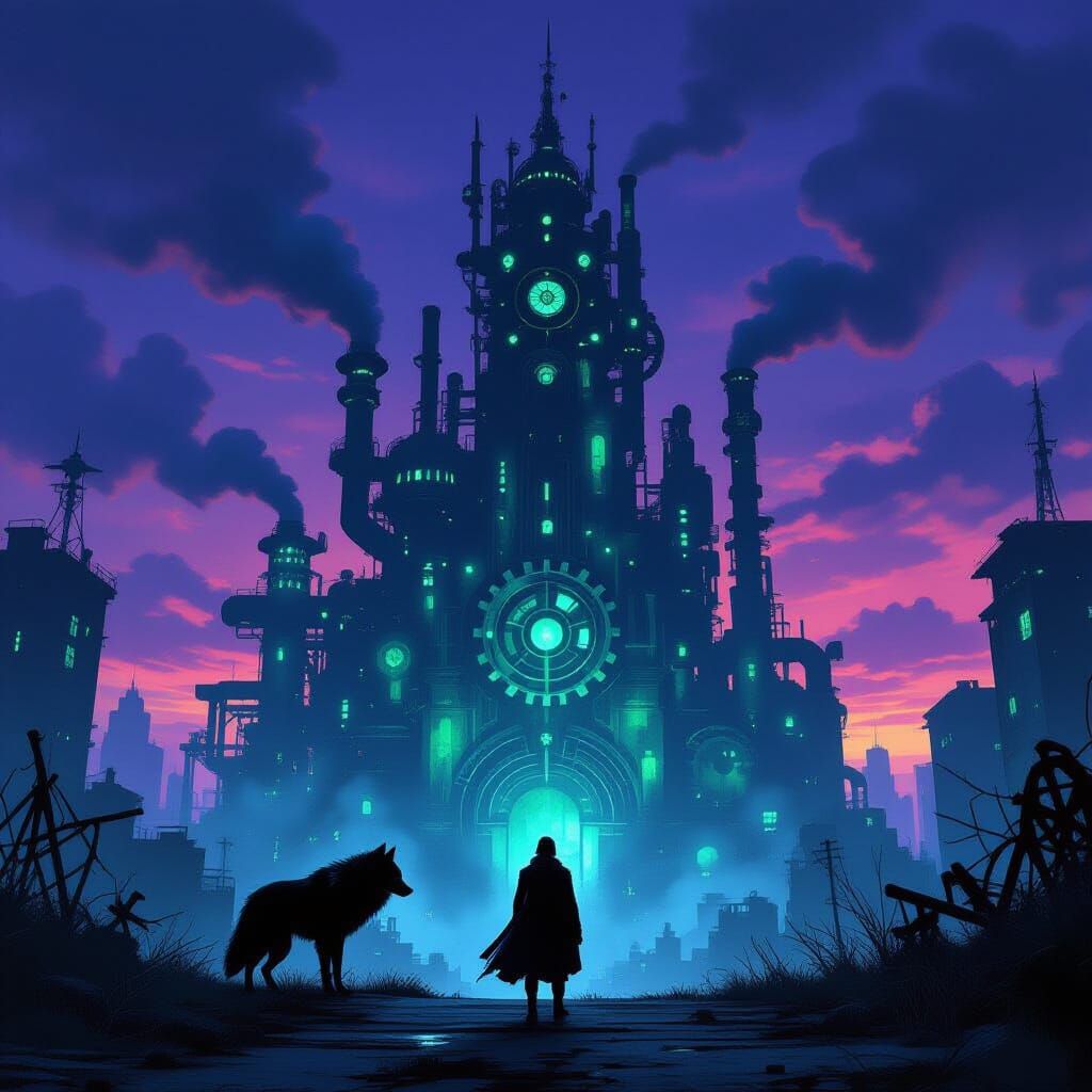 Lone Wolf Against Decaying Steampunk City