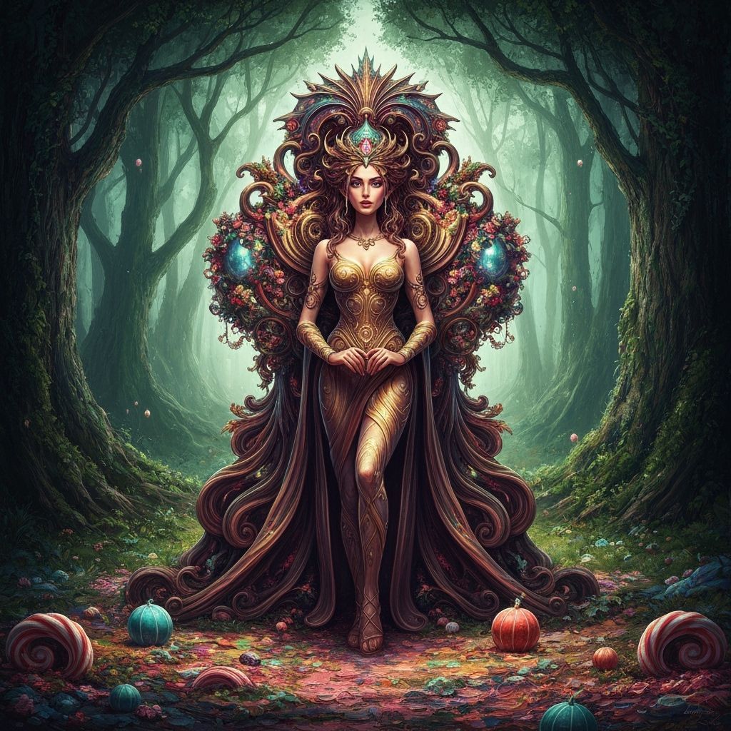 Mythological Trio in Enchanted Forest Fantasy Art