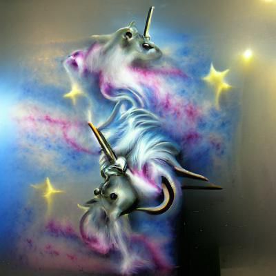 Celestial Unicorn in Airbrush Art Style