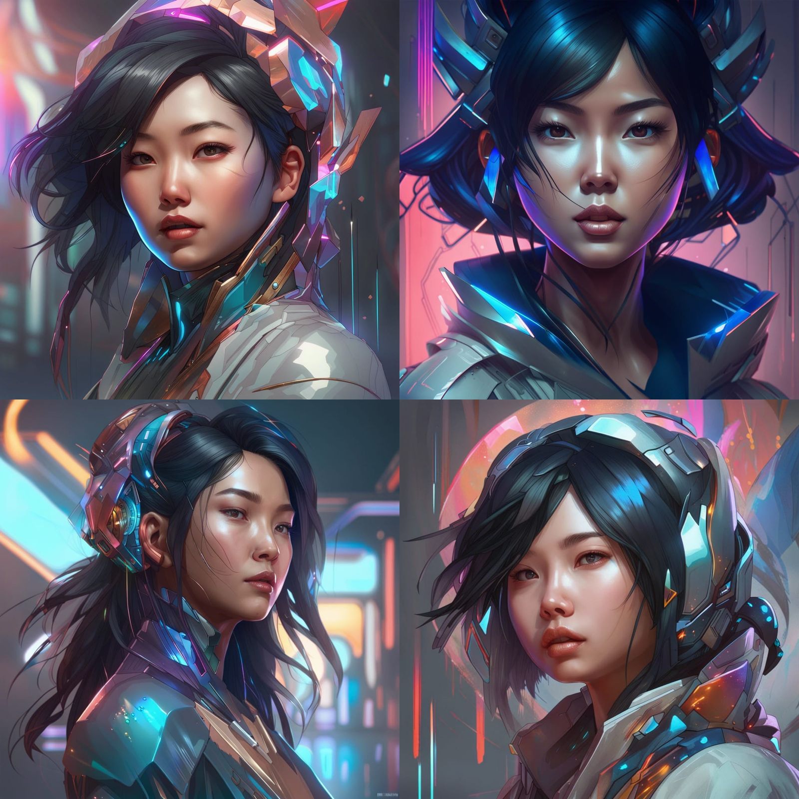Futuristic Asian Girl Portrait in Unreal Engine 5