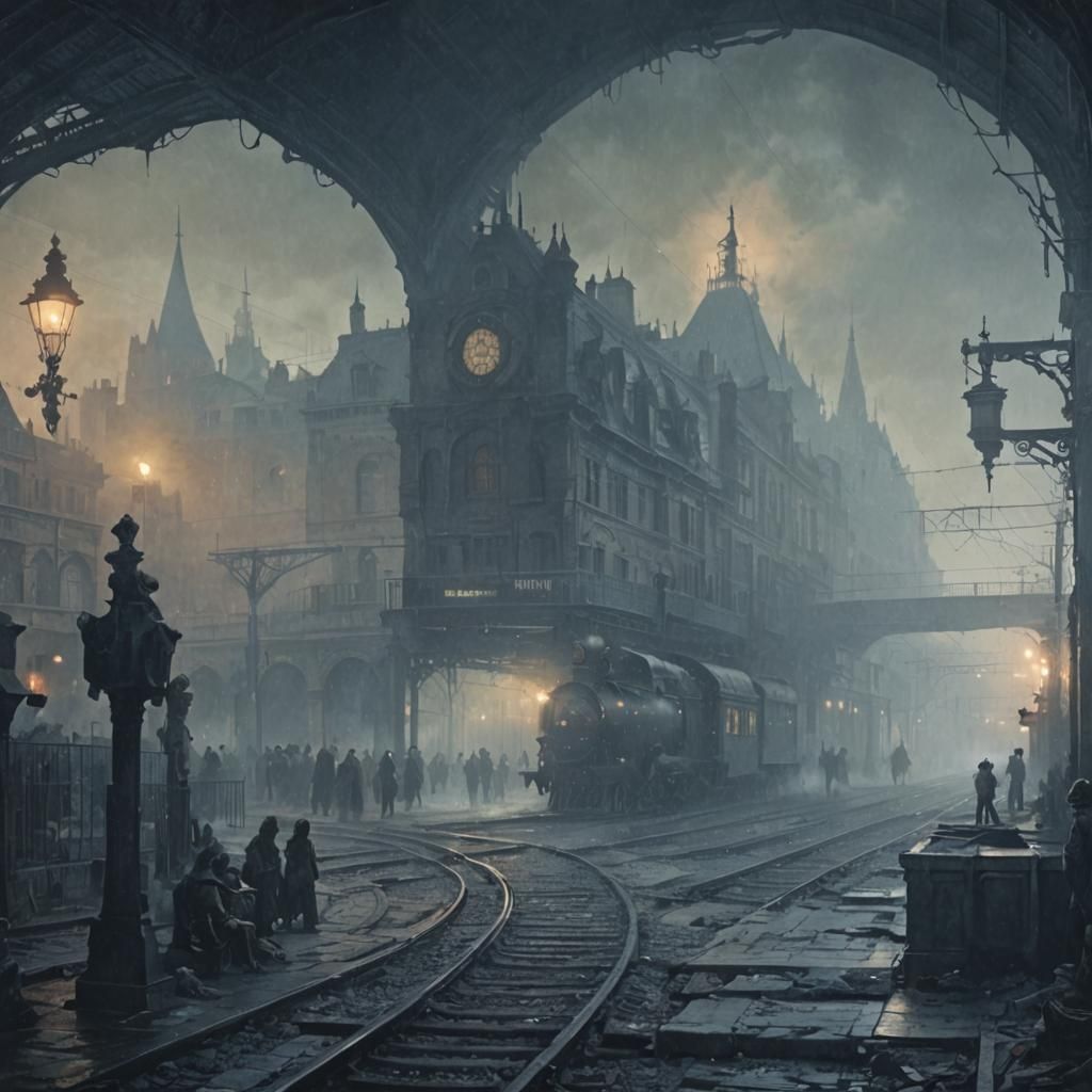 Eerie Train Station in Soft Light