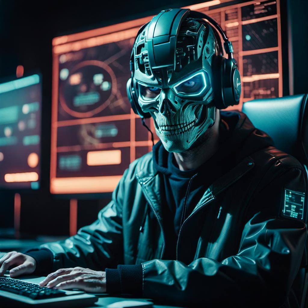 Hacker Brain Manipulation in a Cinematic Film Still