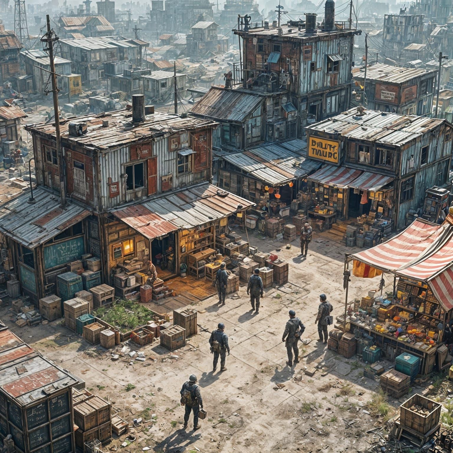 Isometric Fallout Settlement: Hope Amidst Decay