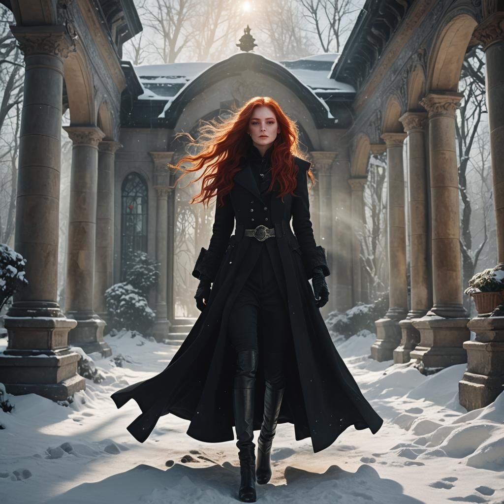 Goddess in Snowy Mansion: A Digital Matte Painting