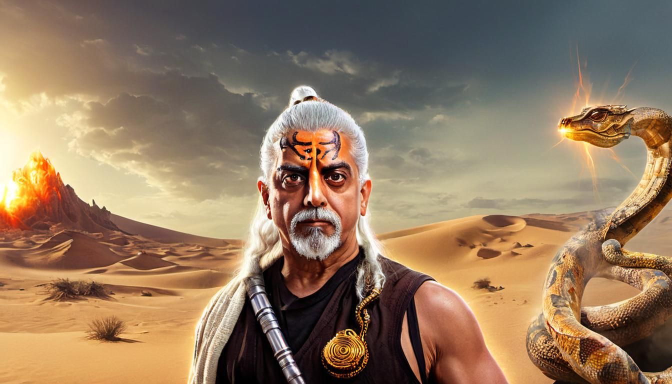 Shiva as Jedi Master on Tatooine in Digital Art