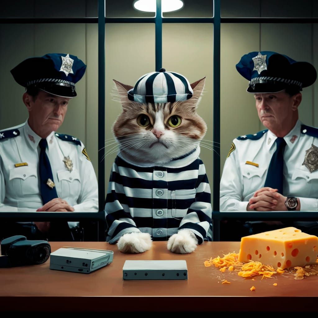 Confused Cat in Jail Interview