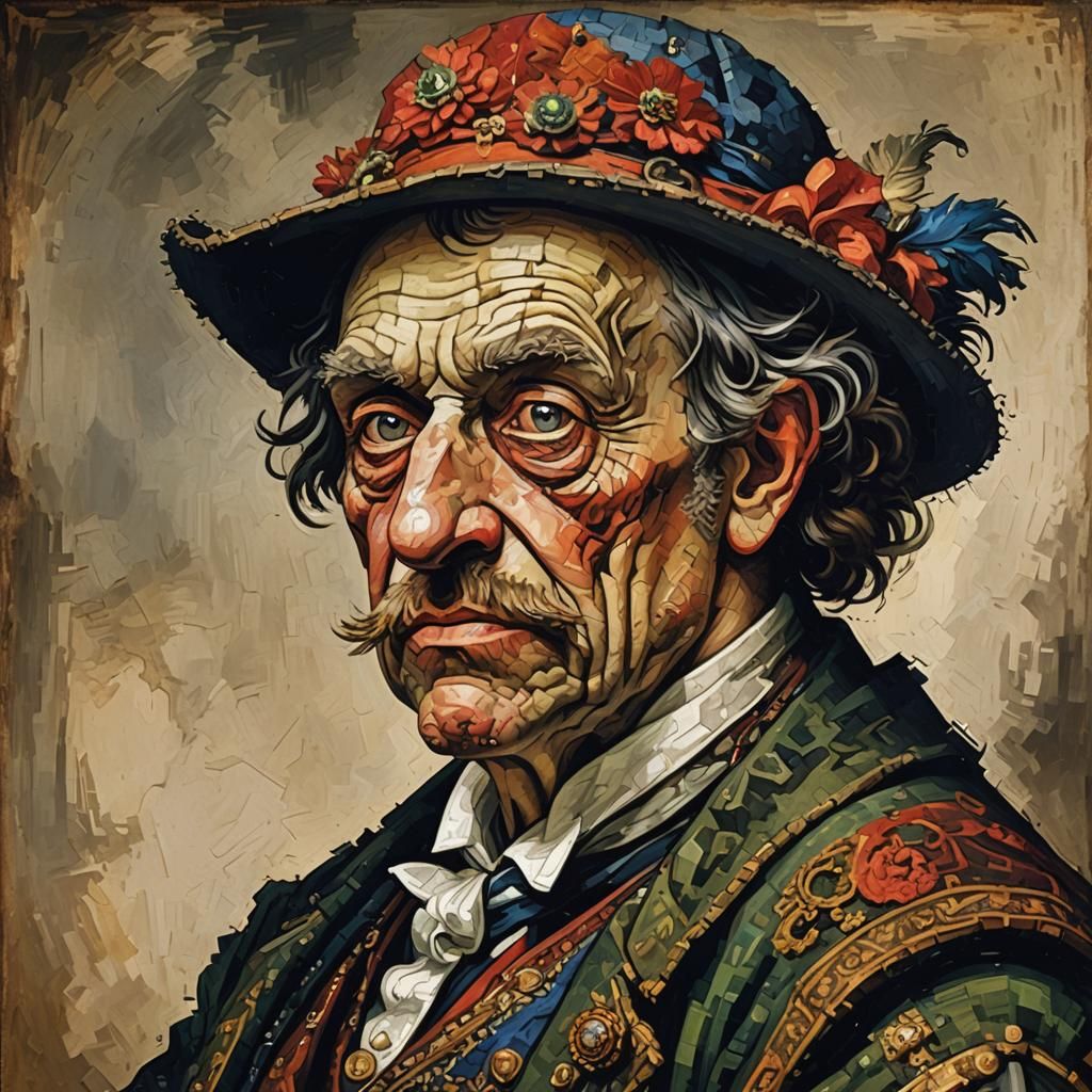 Pixelated Art Inspired by Classic Portraiture