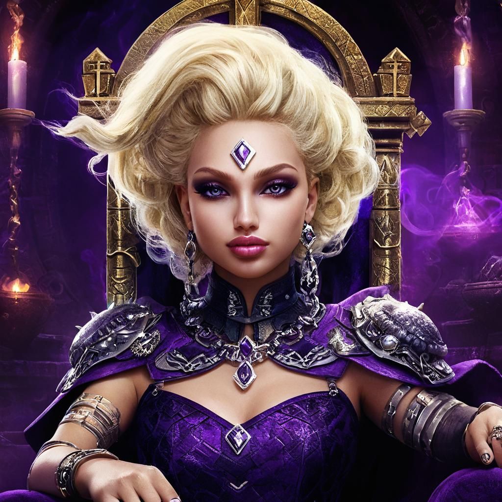 Mystical Blonde Bombshell Portrait in Art Nouveau Style