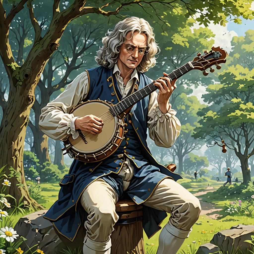 Isaac Newton Plays Banjo: Anime Style