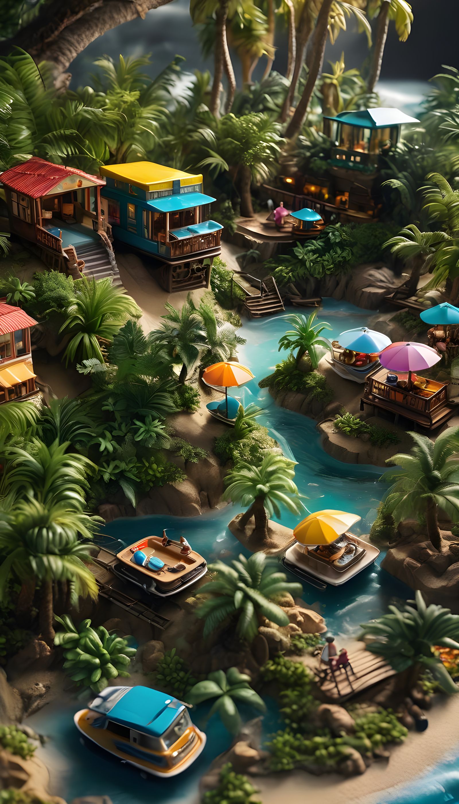 Teacup Diorama: Miniature Island Getaway in ABS Plastic