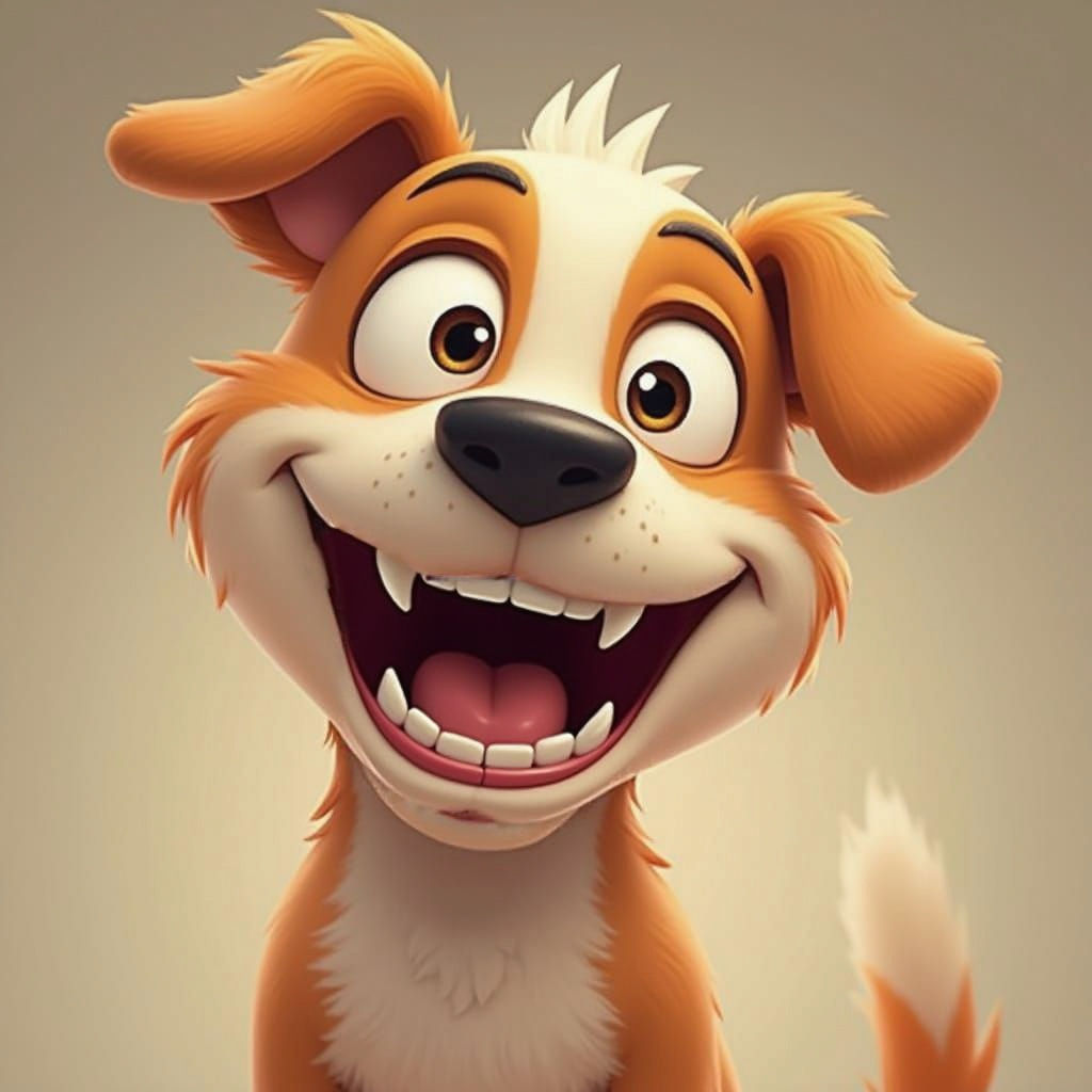 Quirky Canine with Human Features