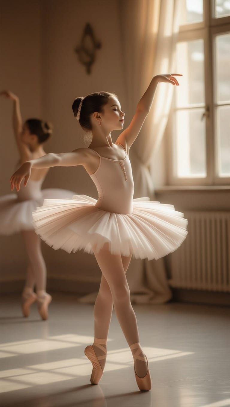 Ethereal Ballet Rehearsal Scene in Soft Focus