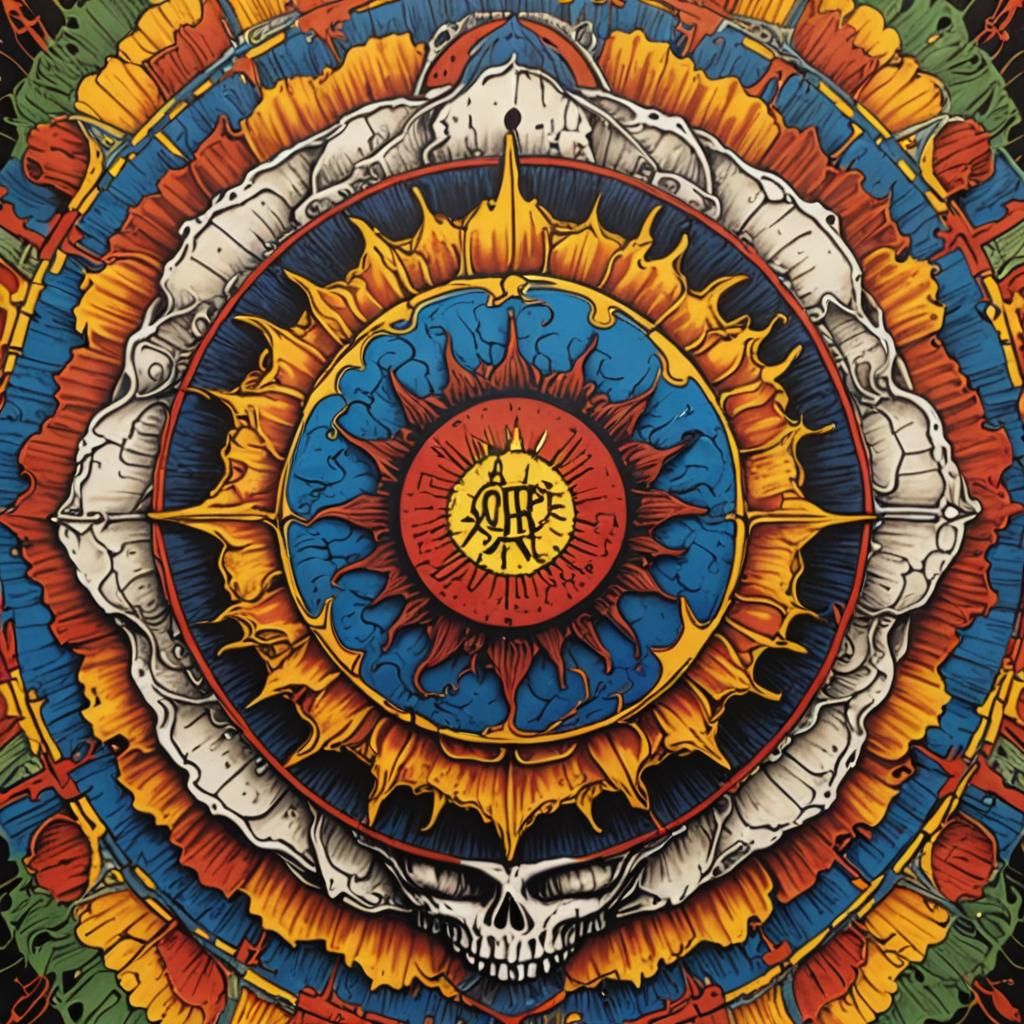 Grateful Dead Skull Mandala Design