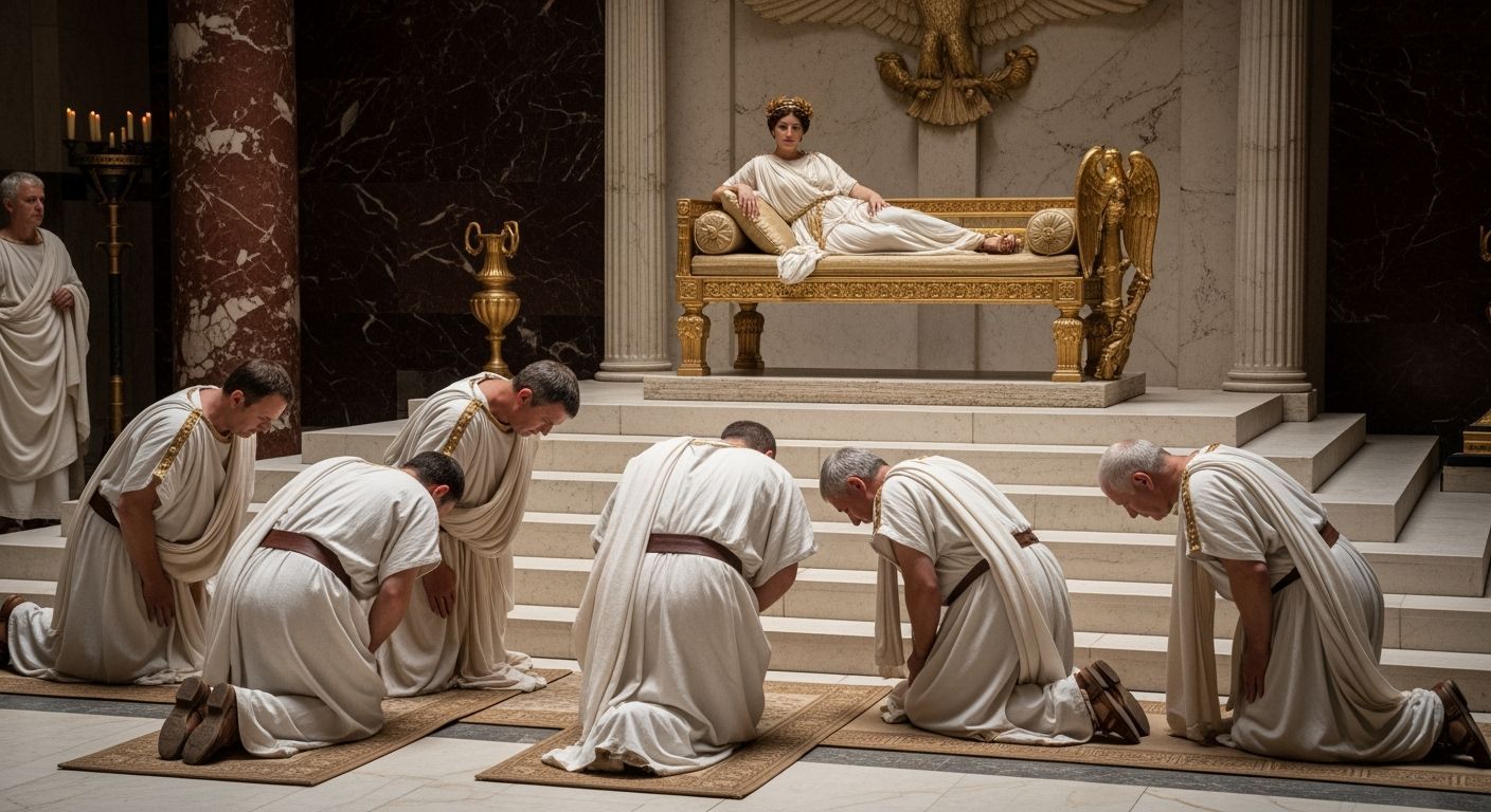 Empress Messalina in Luxurious Roman Palace Throne Room