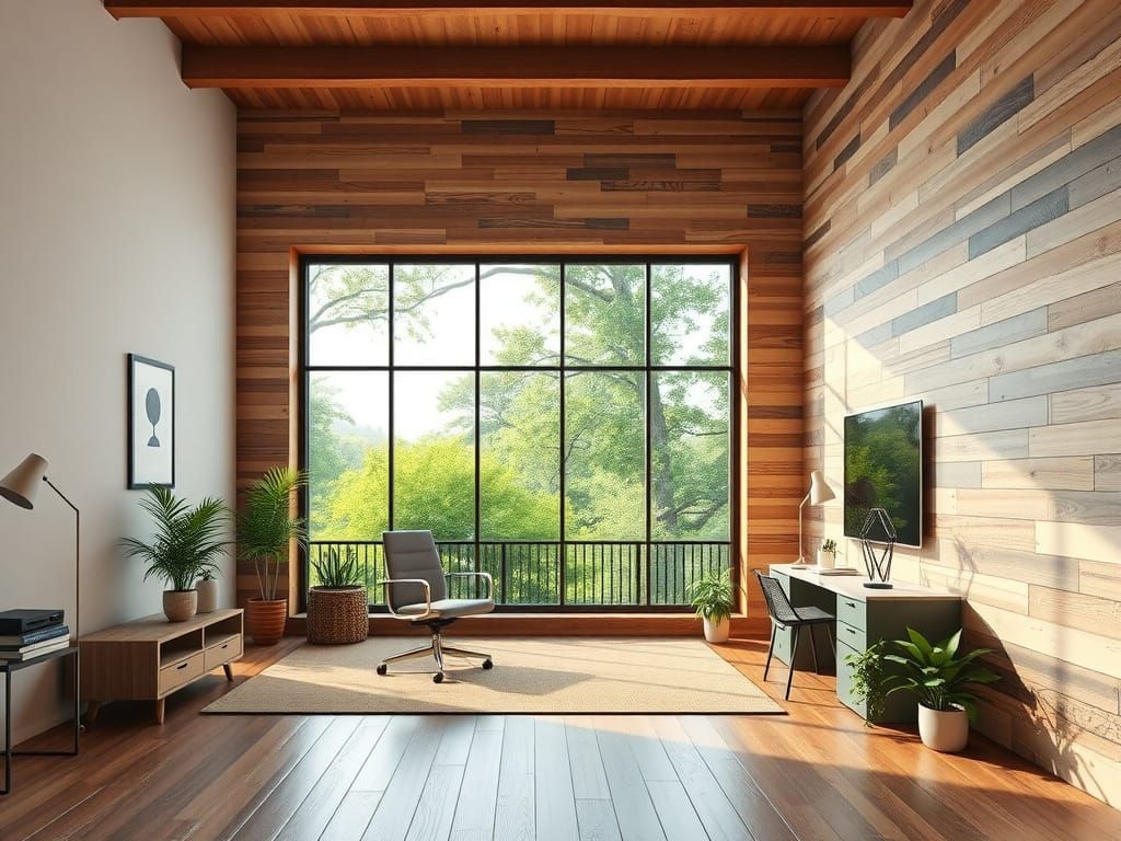 Industrial Chic Loft with Lush Greenery in 3D Rendering