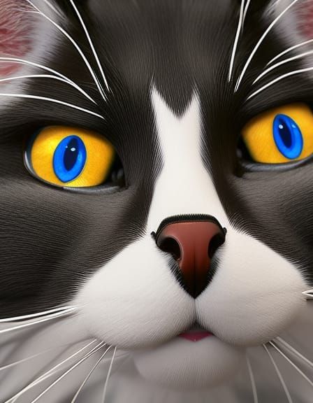 Sylvester the Cat Portrait in Pixar Style