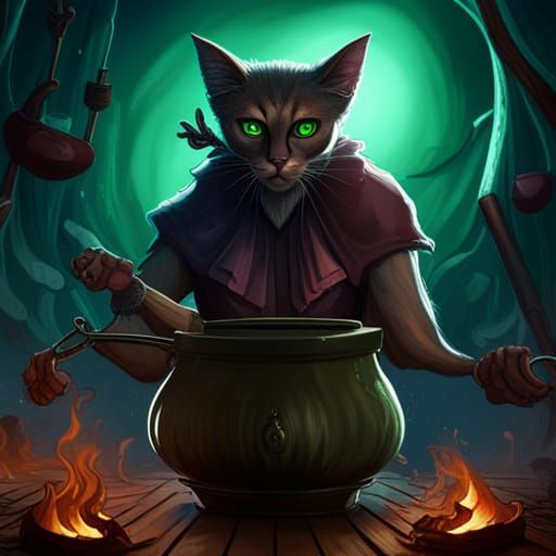 Ugly, Three-Headed Cat Masterpiece of Dark Fantasy