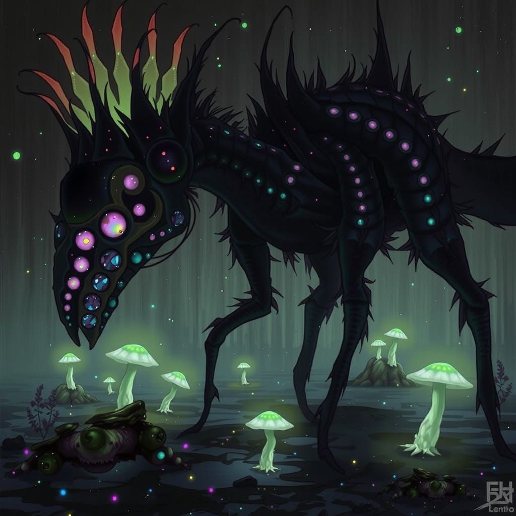 Rainbow Beings Dance in a Glowing, Ever-Changing Dreamscape