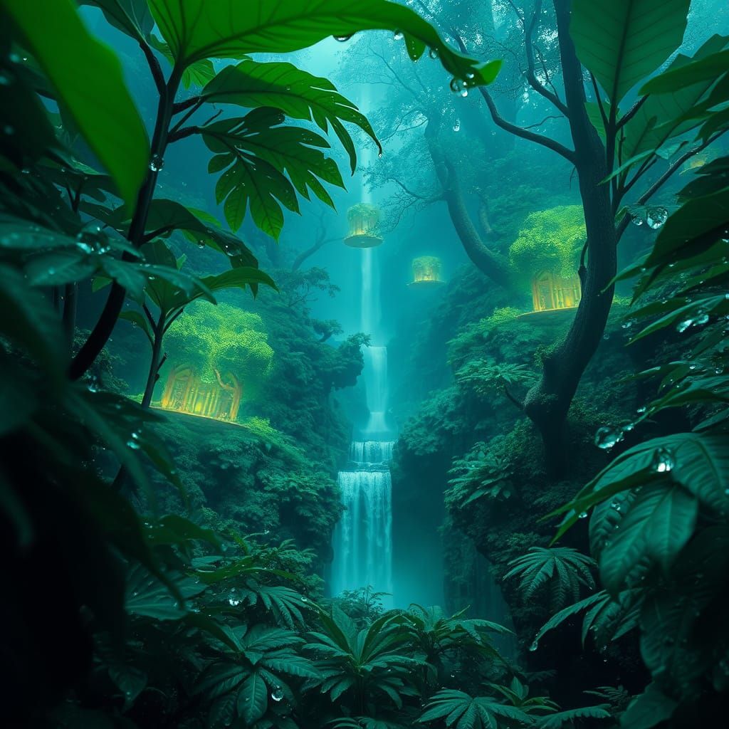 Surreal Emerald Realms Reveal Hidden Mystical Worlds