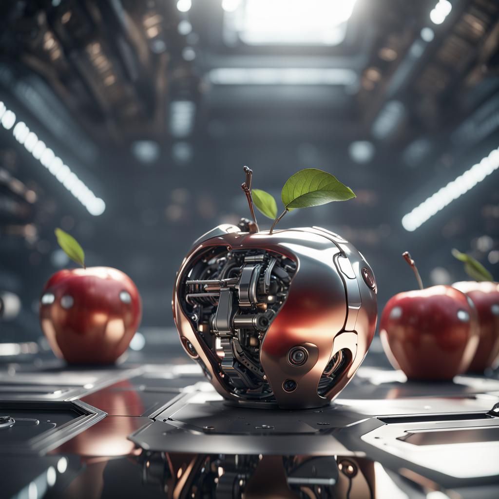 Apples Eating Apples in Sci-Fi Mech Style