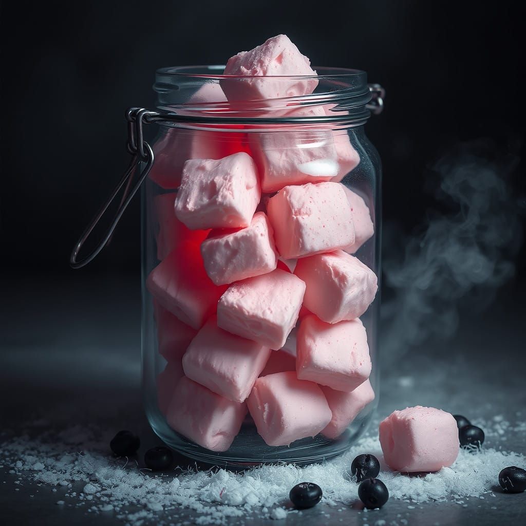 Ultramarshmallow Berries in a glass jar