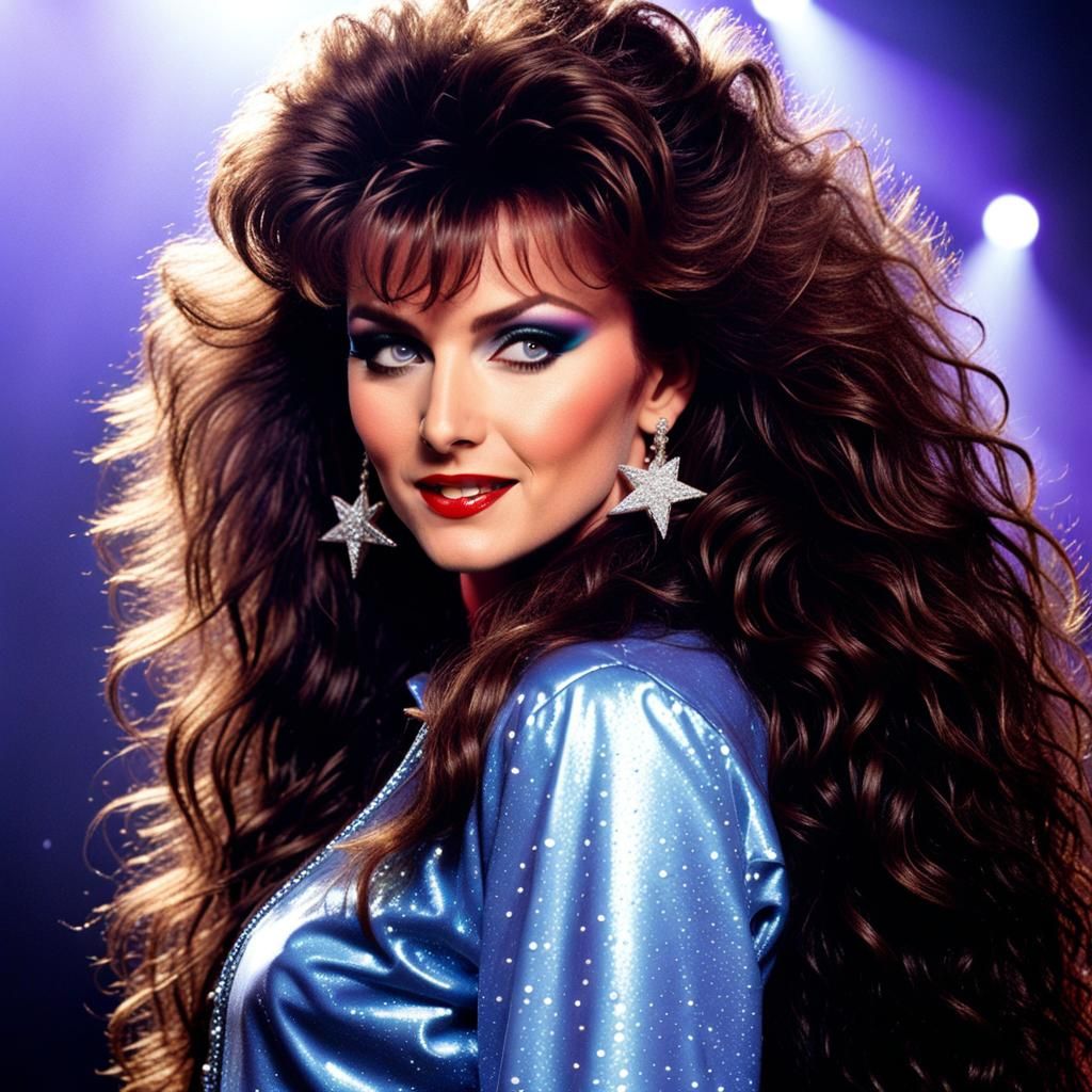 Eighties Glam Rocker with Massive Mullet