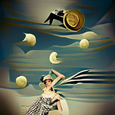 Art Deco Paper Moon Photoillustration