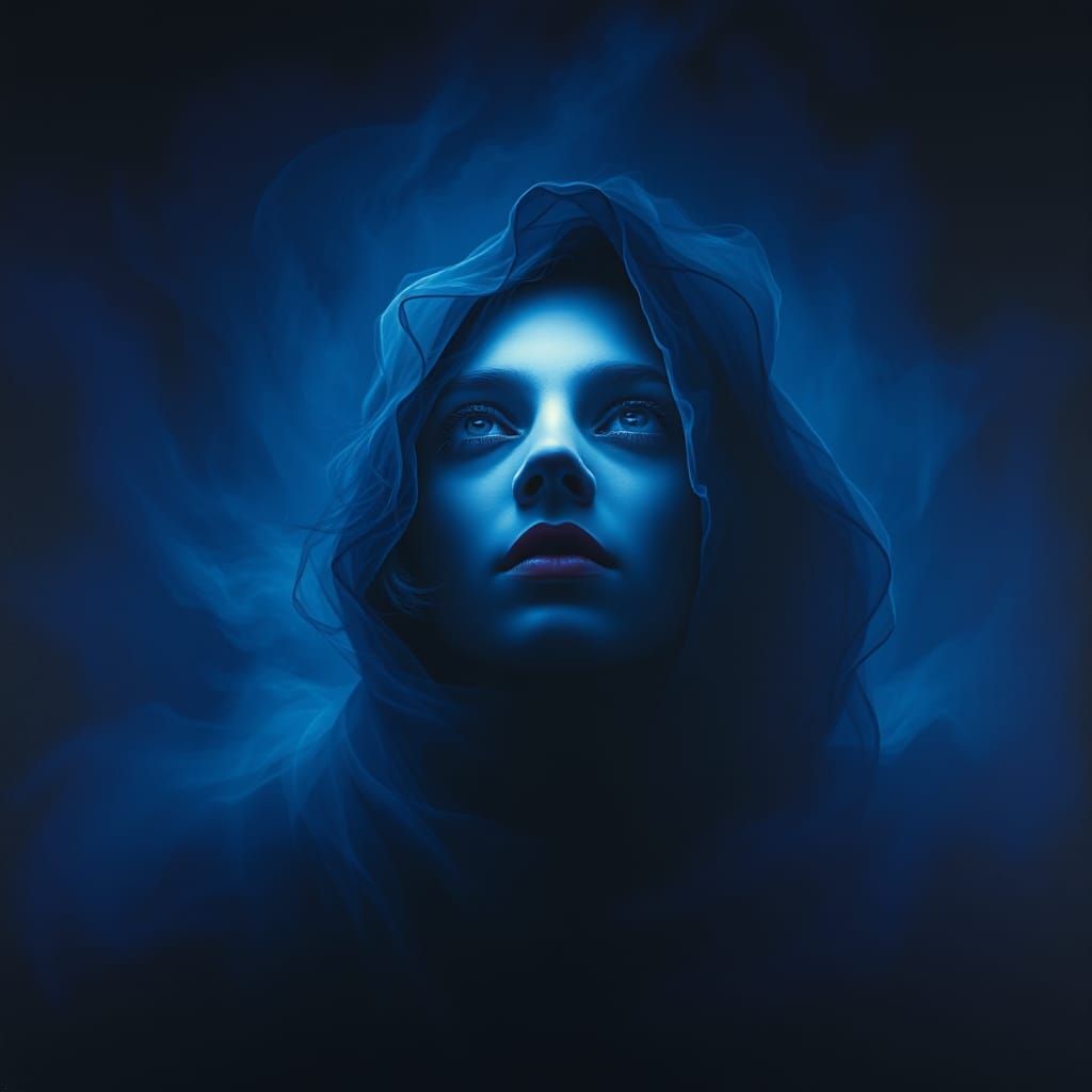Mystical Portrait: Inner Light Awakened by Moonlight