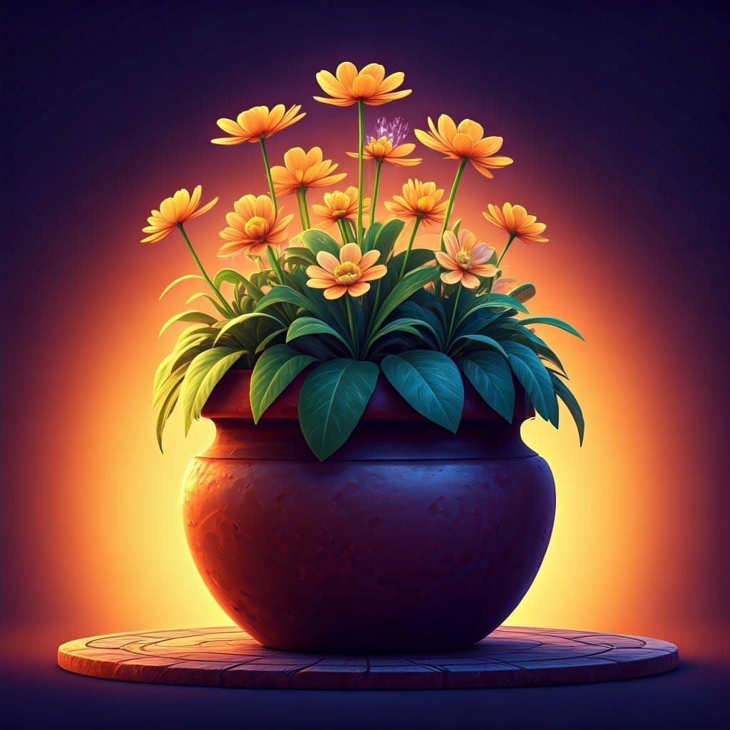 Vibrant Floral Wonders in a Cinematic Digital Art