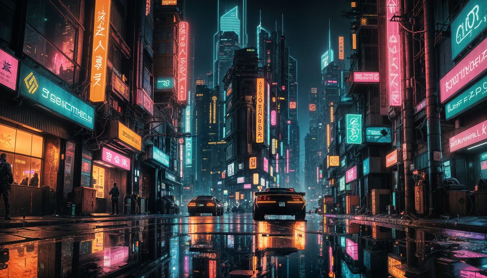 Tower of Basel in Cyberpunk Neon Lighting