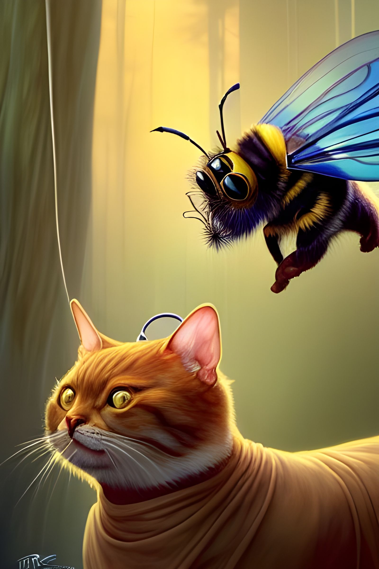 Queen Bee Oversees Cat Fishing Expedition