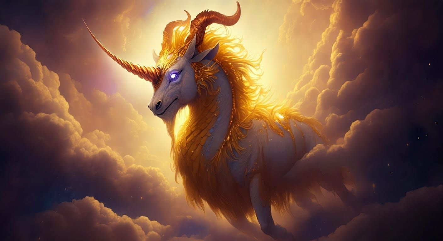 Majestic Ki-Rin Soaring Through Ethereal Skies