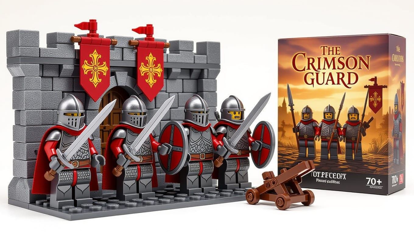 Medieval LEGO Army in Realistic Photorealistic Crunch