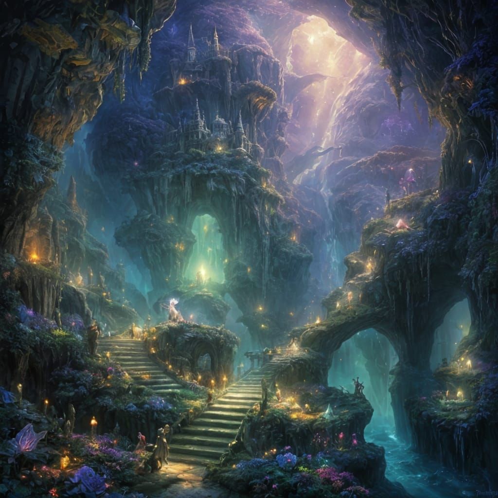 Luminescent Fairies Descend into Glittering Crystal Realm